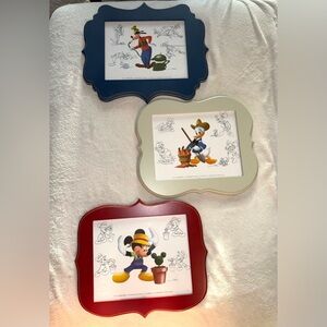Epcot Food and Garden 2016 Collectible prints, Mickey, Donald, Goofy, framed